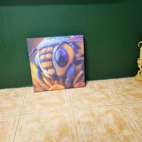 Bee on Canvas, wrapped around a wooden frame (500mm x 500mm)